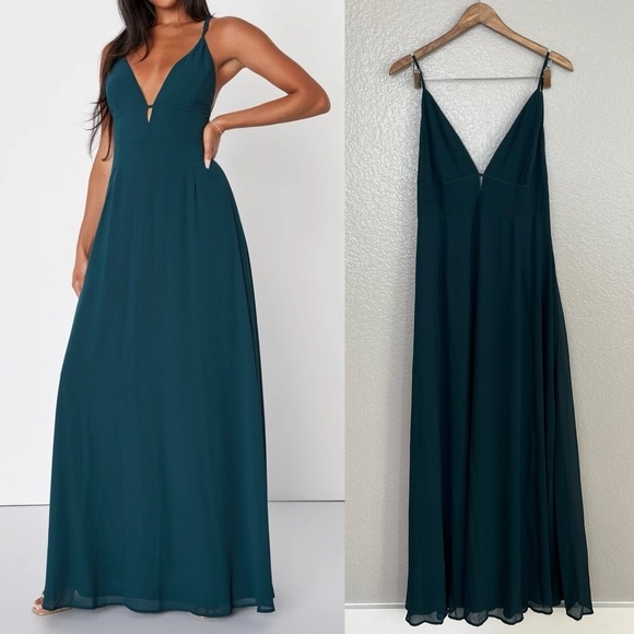 Irresistible Elegance Emerald Green Strappy Backless Maxi Dress - Picture 1 of 10